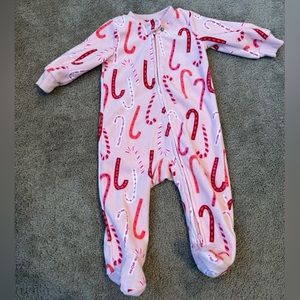 Like new Carter’s 3-6 Months Fleece Candy Cane Sleeper